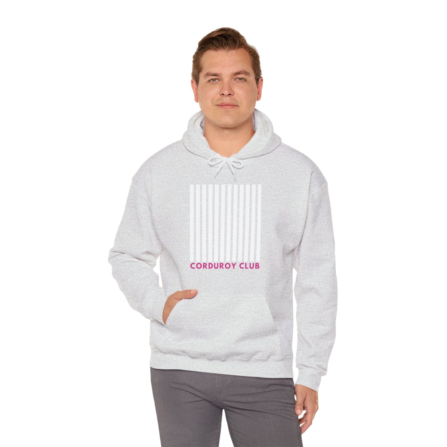 Corduroy Club White Logo Hoodie Sweatshirt