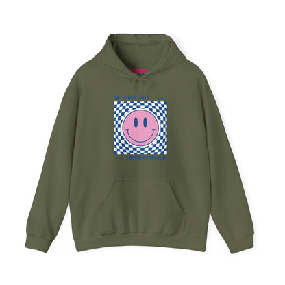 Ski Vibes Only Pink Smiley Face Hoodie Sweatshirt
