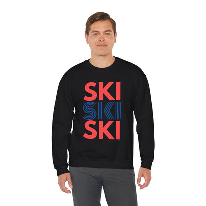 SKI SKI SKI Red & Blue Crewneck Sweatshirt