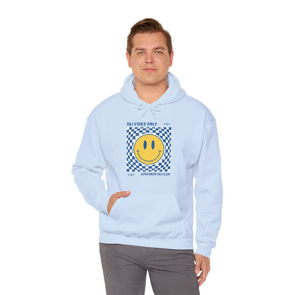 Ski Vibes Only Yellow Smiley Face Hoodie Sweatshirt