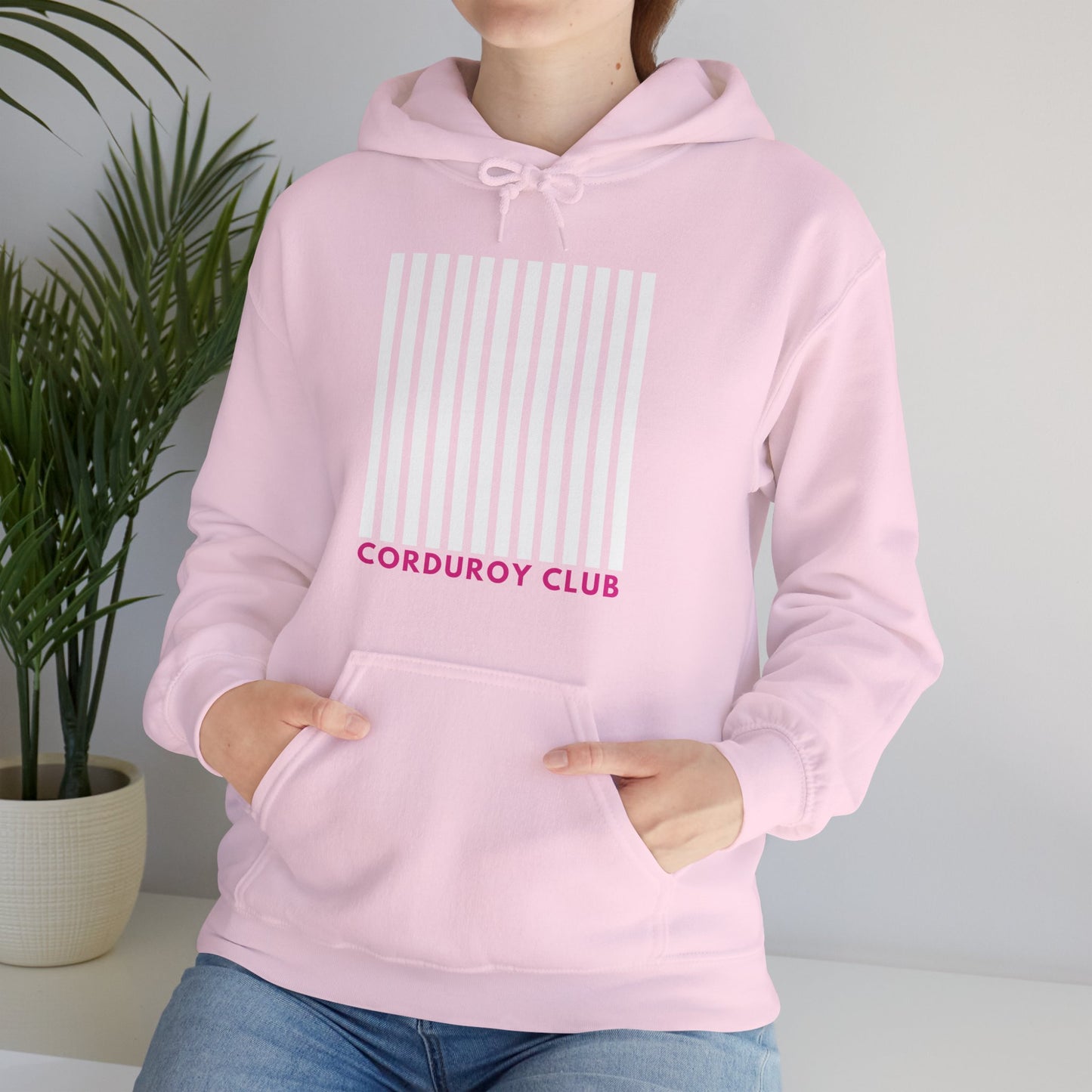 Corduroy Club White Logo Hoodie Sweatshirt