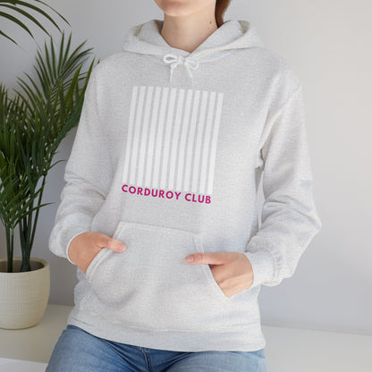 Corduroy Club White Logo Hoodie Sweatshirt