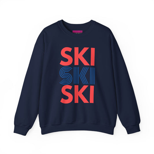 SKI SKI SKI Red & Blue Crewneck Sweatshirt