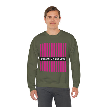 Corduroy Ski Club Pink logo Crewneck Sweatshirt