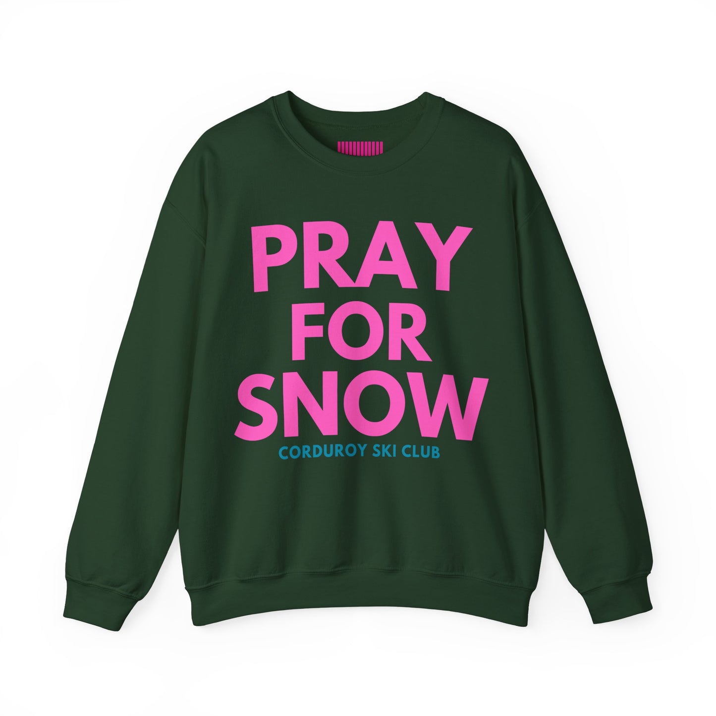 Pray for Snow Corduroy Ski Club Crewneck Sweatshirt