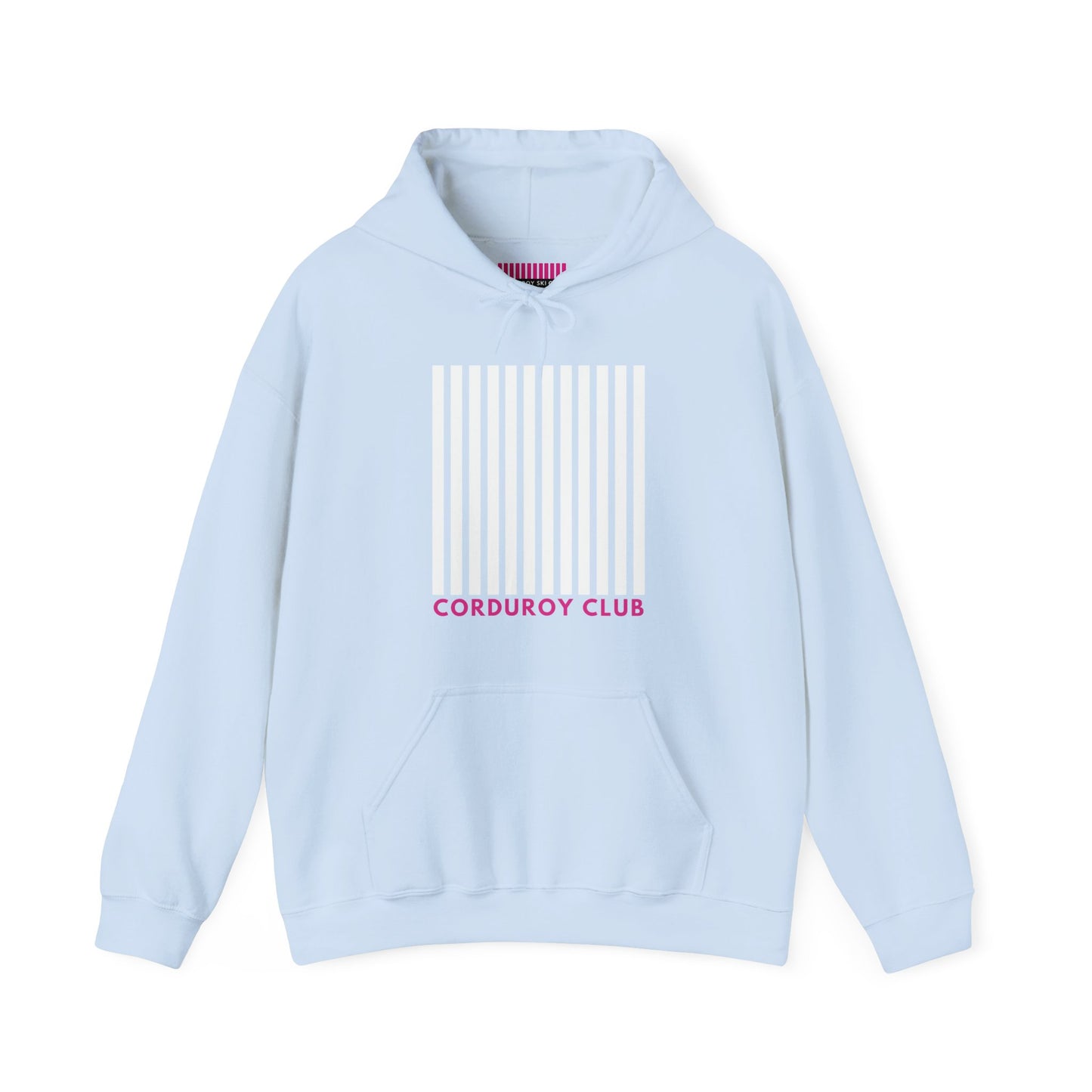Corduroy Club White Logo Hoodie Sweatshirt