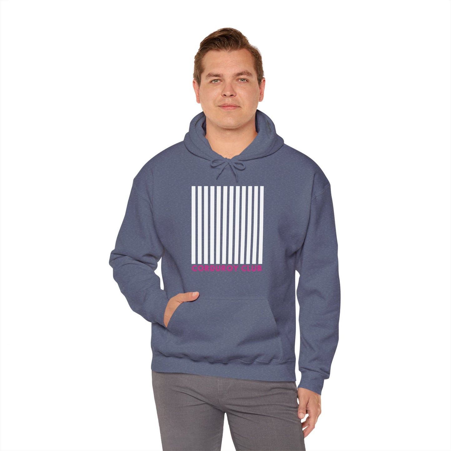Corduroy Club White Logo Hoodie Sweatshirt