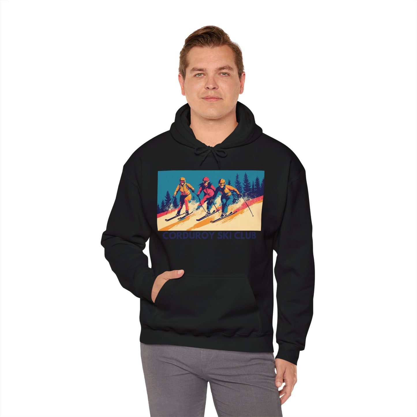 Three Skiers Hoodie Sweatshirt