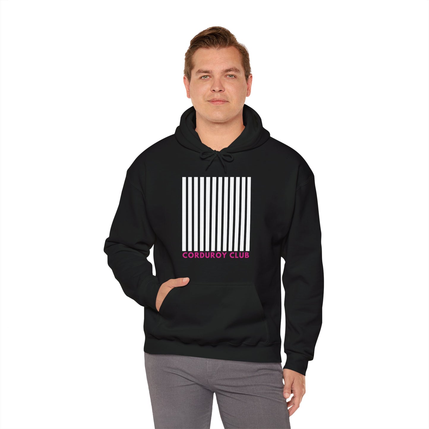 Corduroy Club White Logo Hoodie Sweatshirt