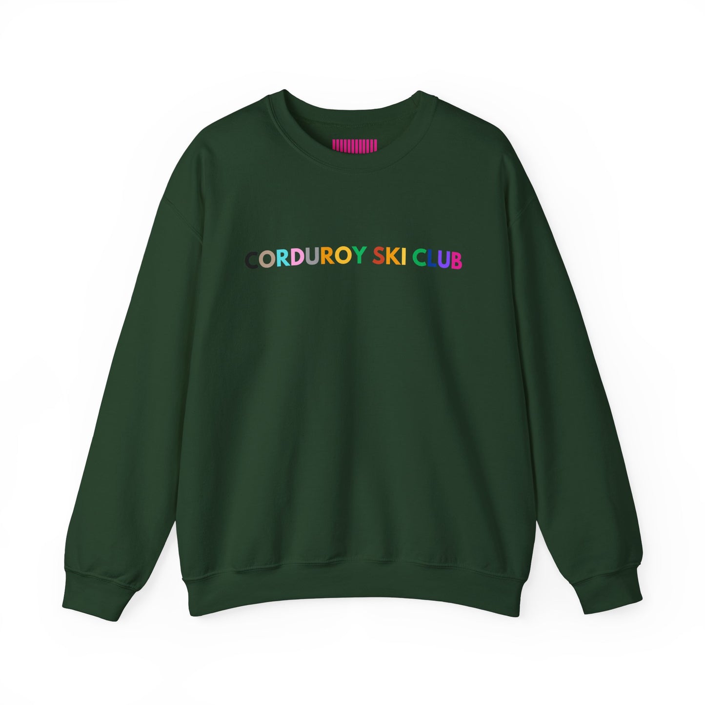 Corduroy Ski Club Rainbow Font Crewneck Sweatshirt