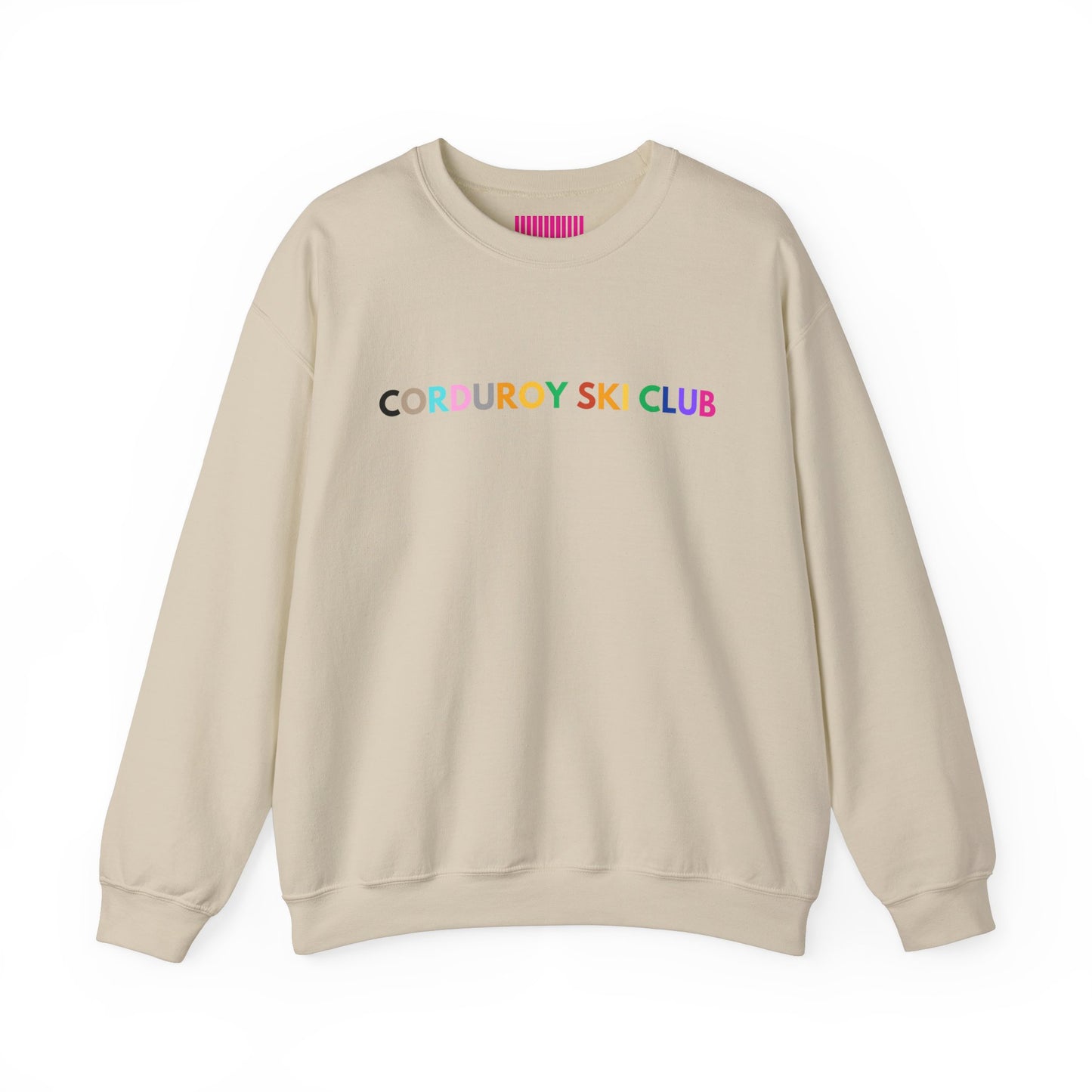 Corduroy Ski Club Rainbow Font Crewneck Sweatshirt