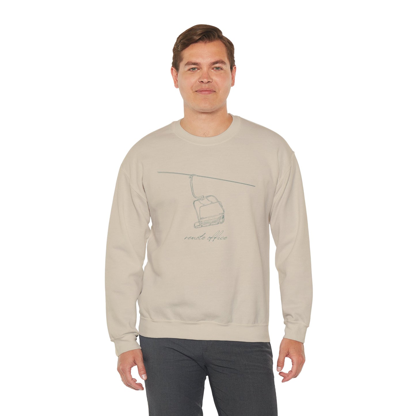 Remote Office Ski Lift Crewneck Sweatshirt