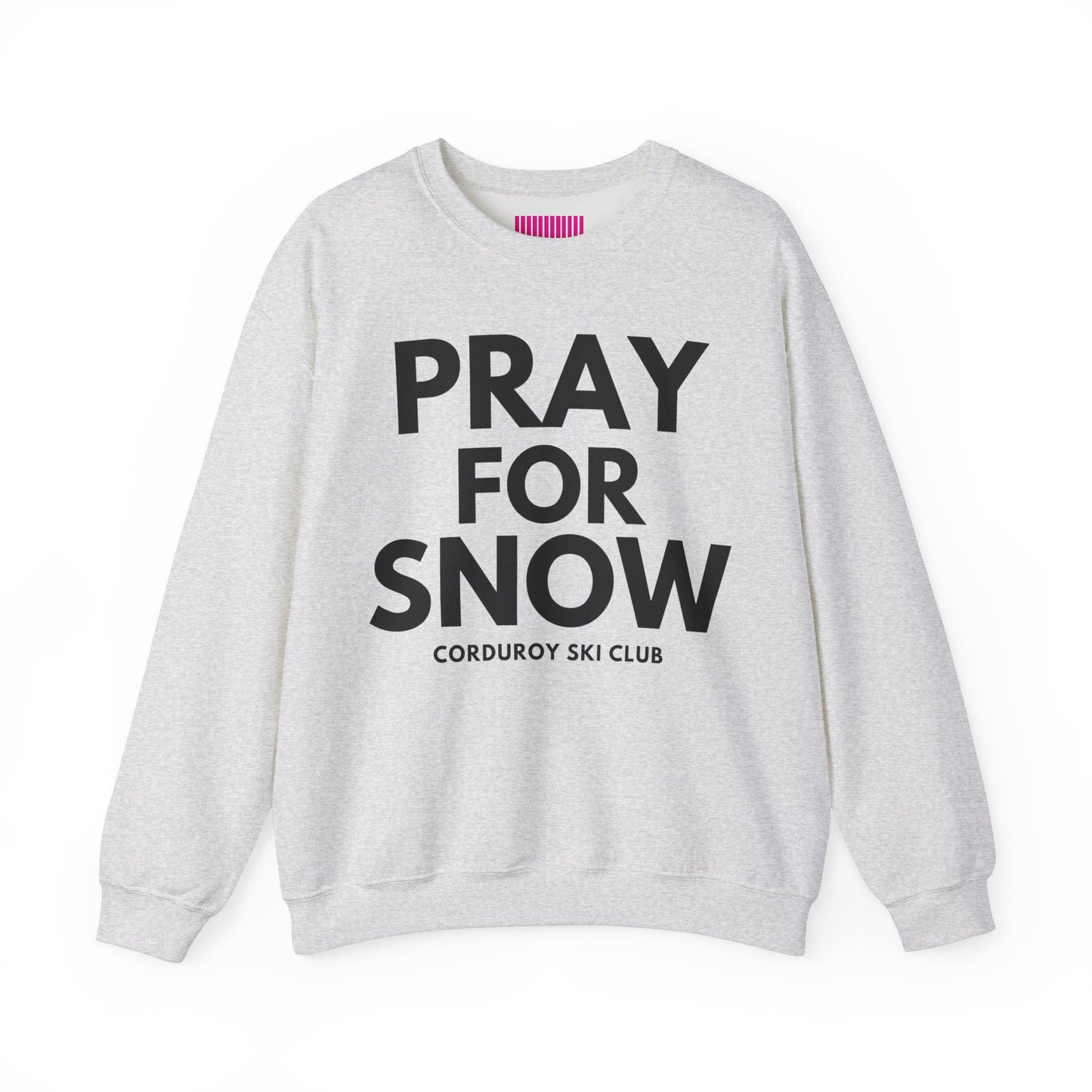 Pray For Snow Corduroy Ski Club Crewneck Sweatshirt