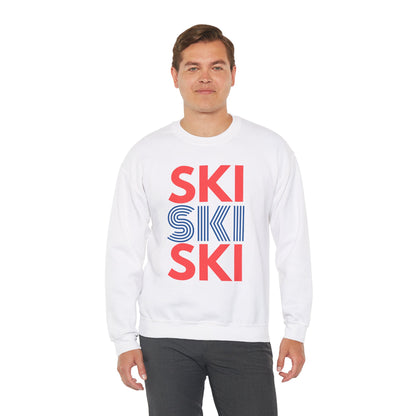 SKI SKI SKI Red & Blue Crewneck Sweatshirt