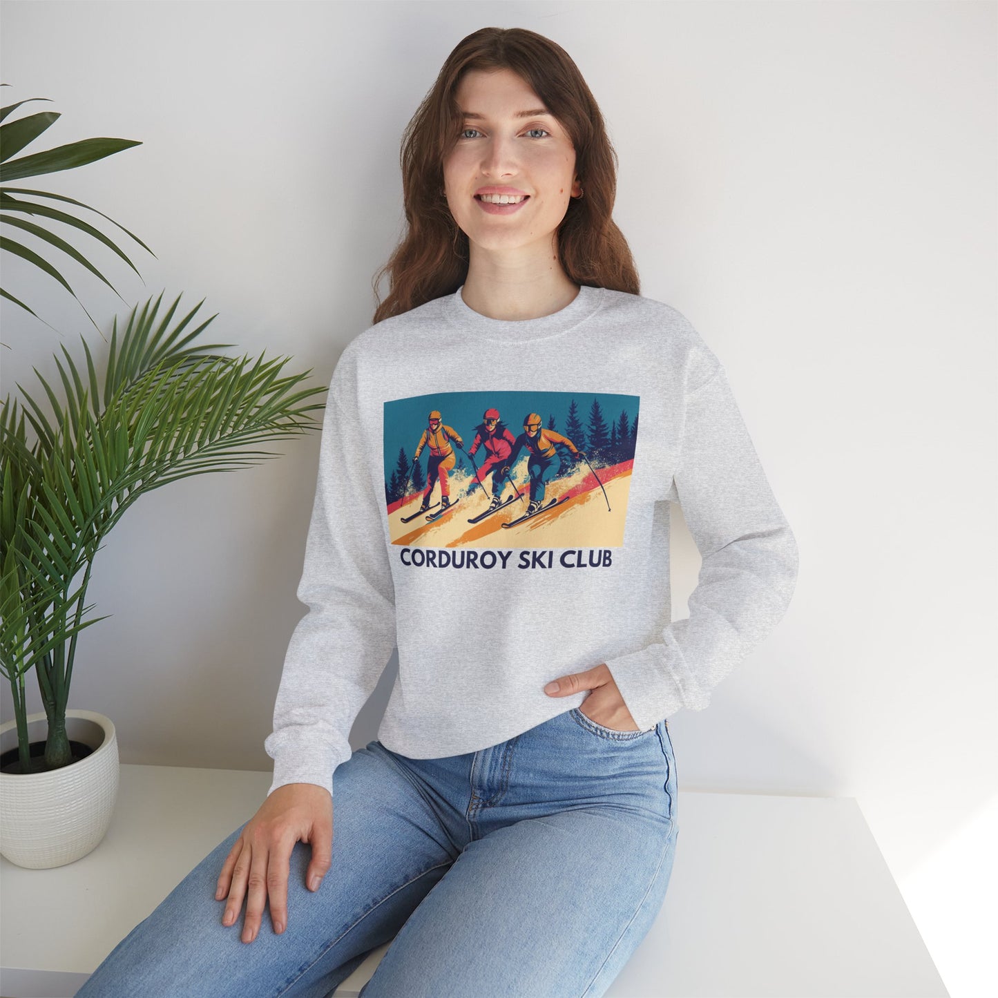 Three Skiers Crewneck Sweatshirt