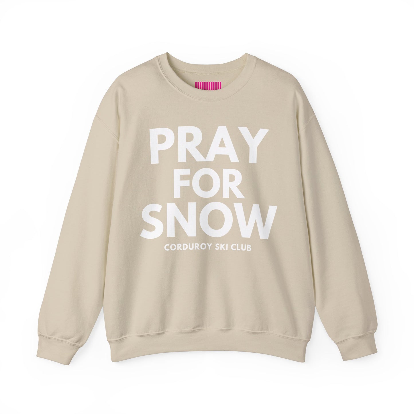 Pray For Snow Corduroy Ski Club Crewneck Sweatshirt