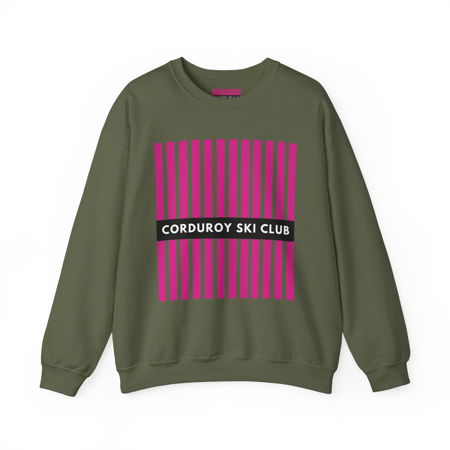 Corduroy Ski Club Pink logo Crewneck Sweatshirt