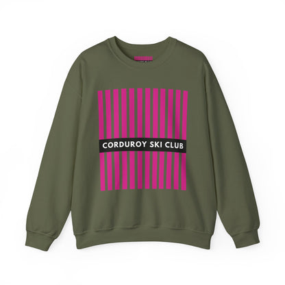 Corduroy Ski Club Pink logo Crewneck Sweatshirt