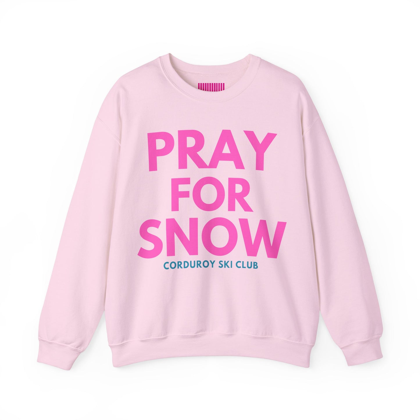 Pray for Snow Corduroy Ski Club Crewneck Sweatshirt