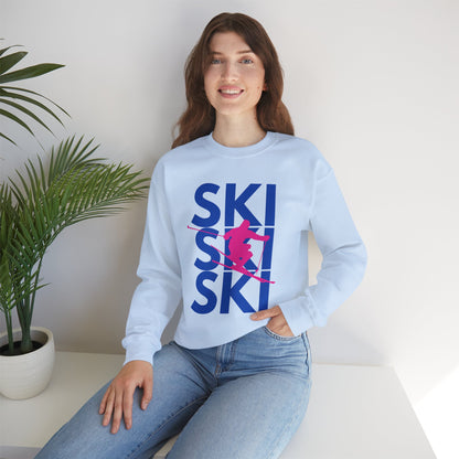 SKI SKI SKI Skier Crewneck Sweatshirt