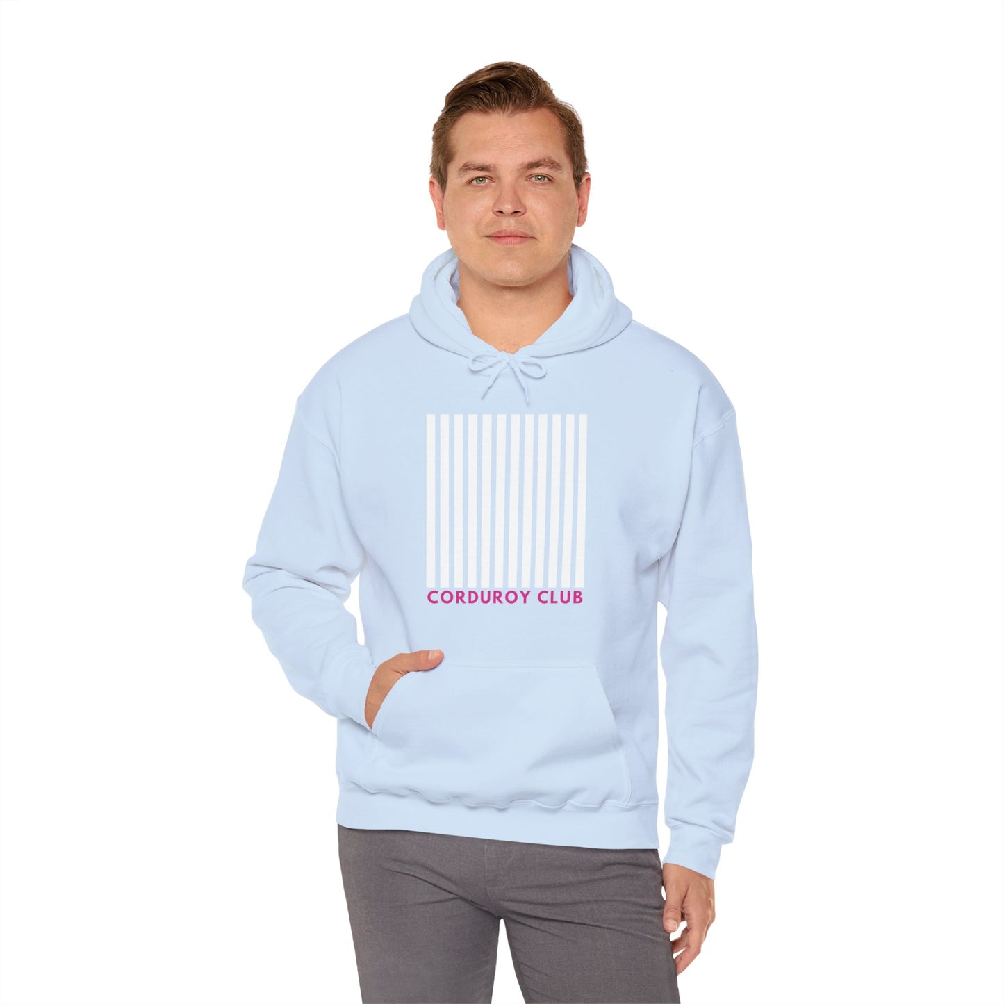 Corduroy Club White Logo Hoodie Sweatshirt