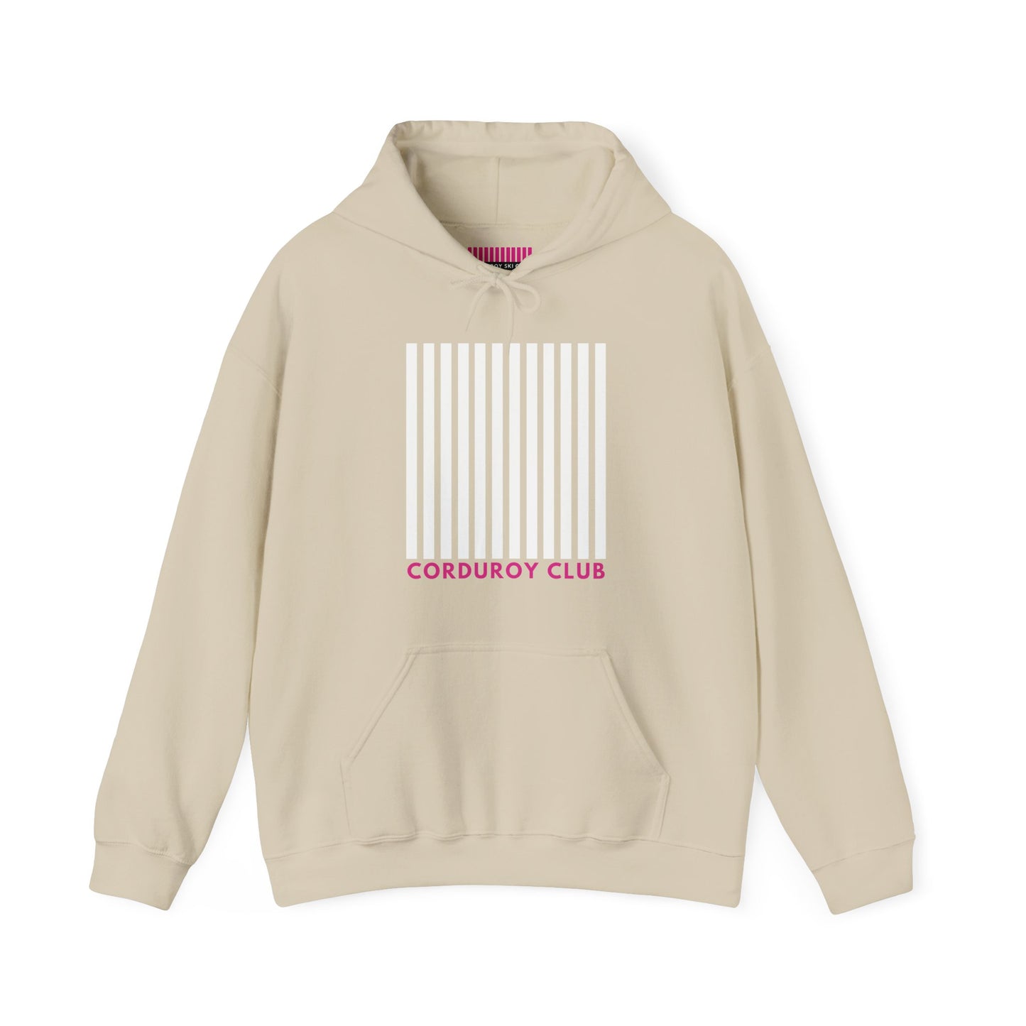 Corduroy Club White Logo Hoodie Sweatshirt