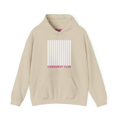 Corduroy Club White Logo Hoodie Sweatshirt