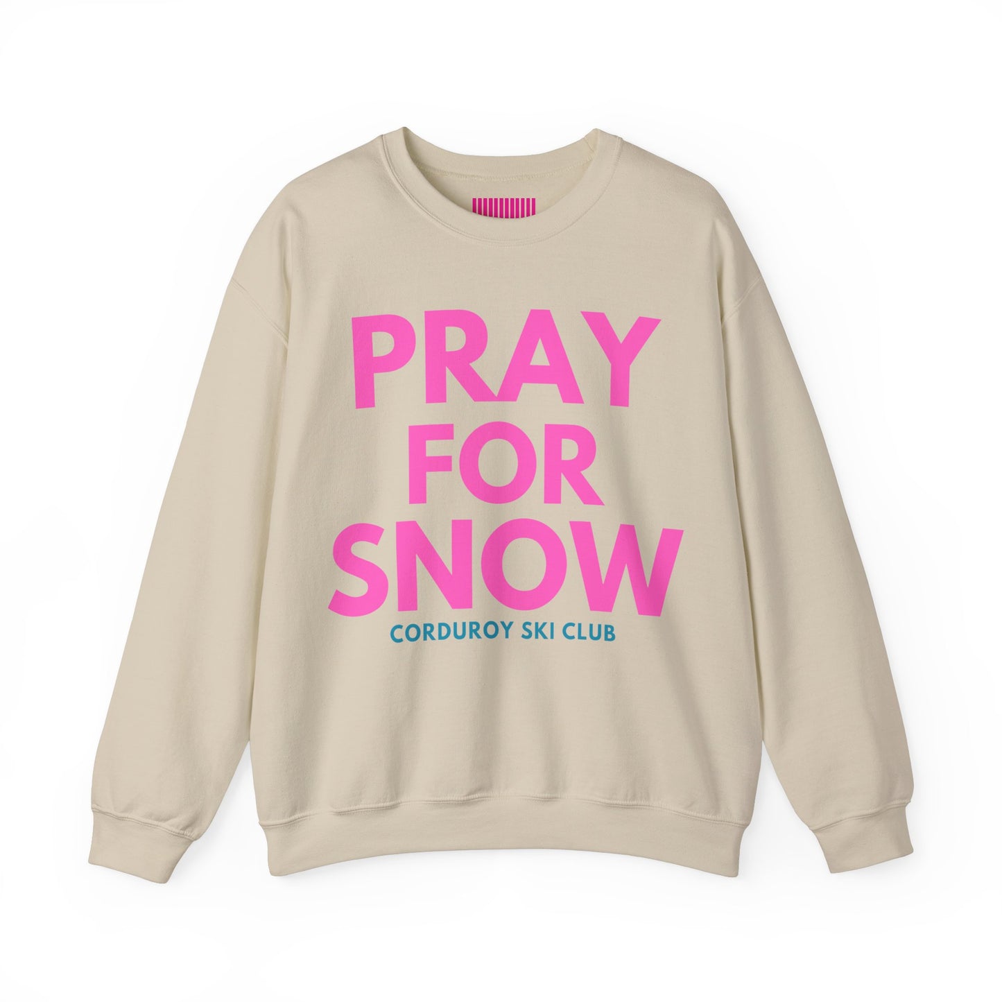 Pray for Snow Corduroy Ski Club Crewneck Sweatshirt