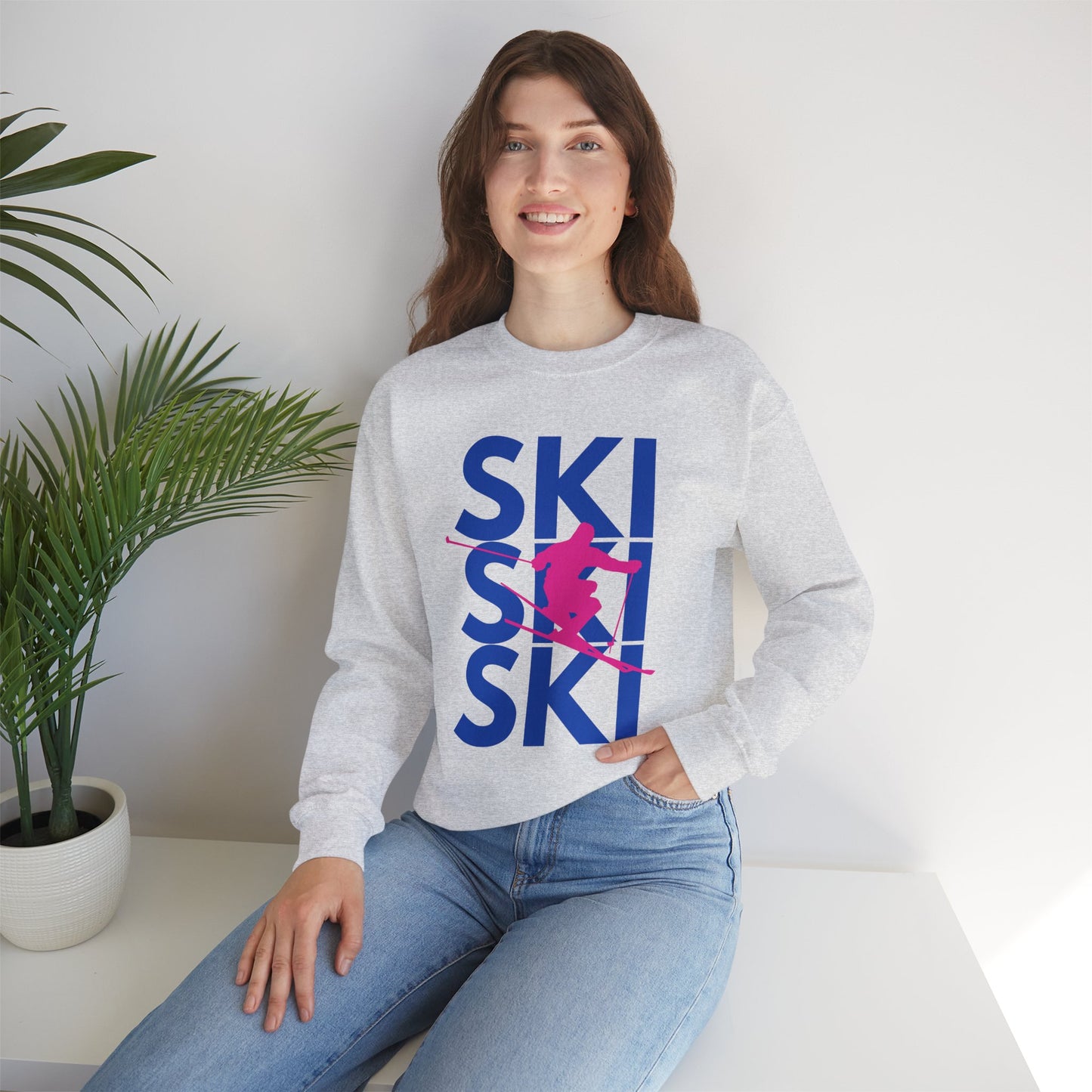 SKI SKI SKI Skier Crewneck Sweatshirt