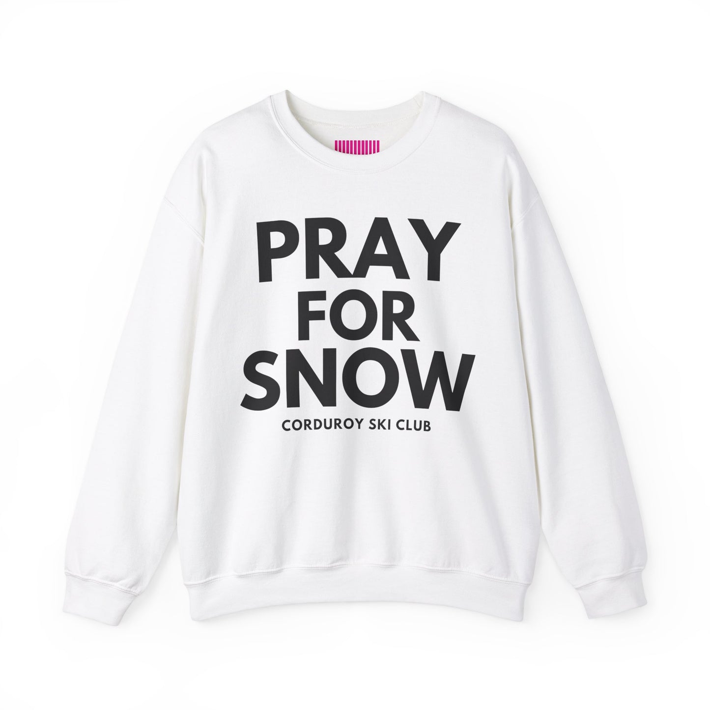 Pray For Snow Corduroy Ski Club Crewneck Sweatshirt