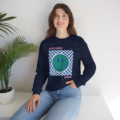 Après Vibes Aspen Smiley Face Crewneck Sweatshirt