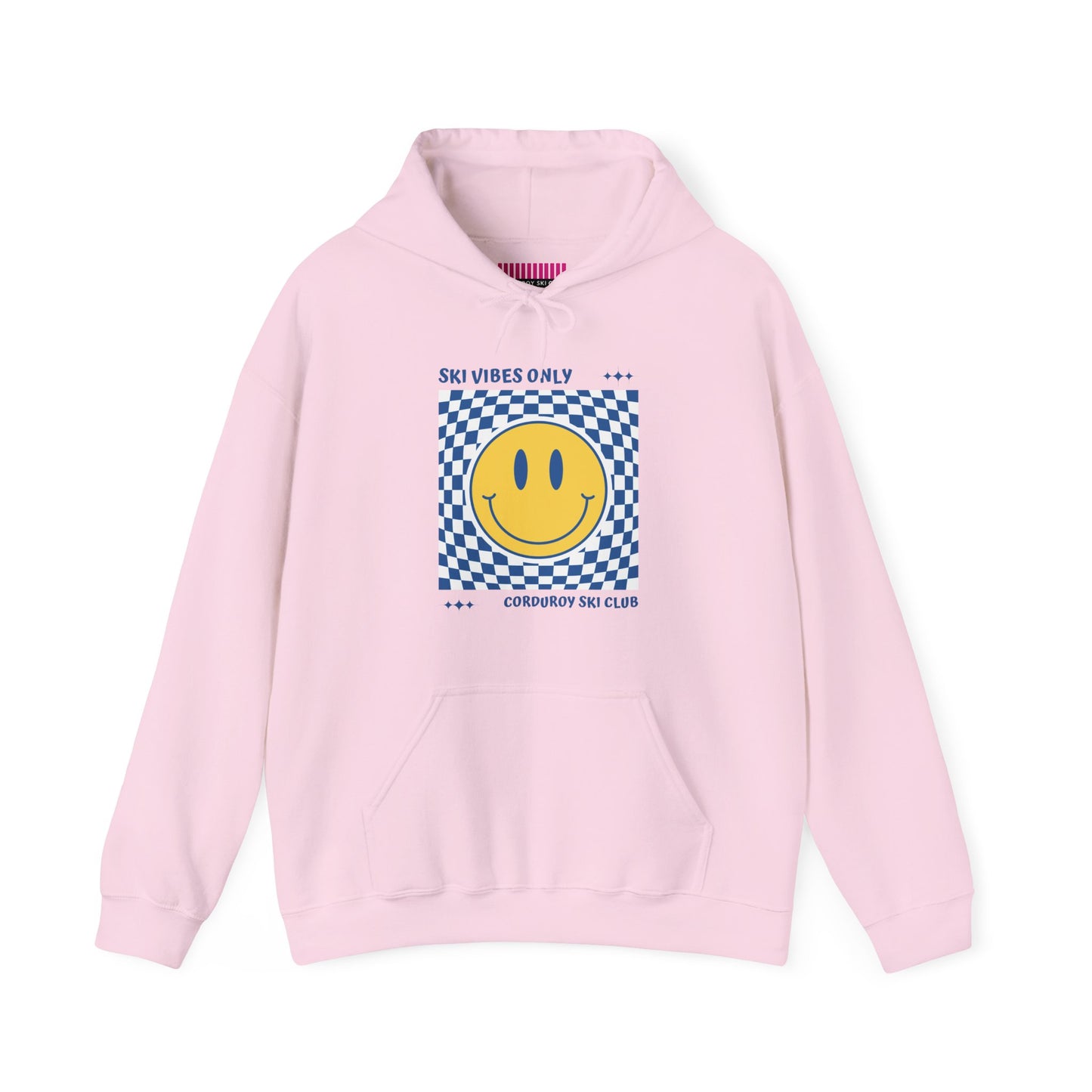 Ski Vibes Only Yellow Smiley Face Hoodie Sweatshirt