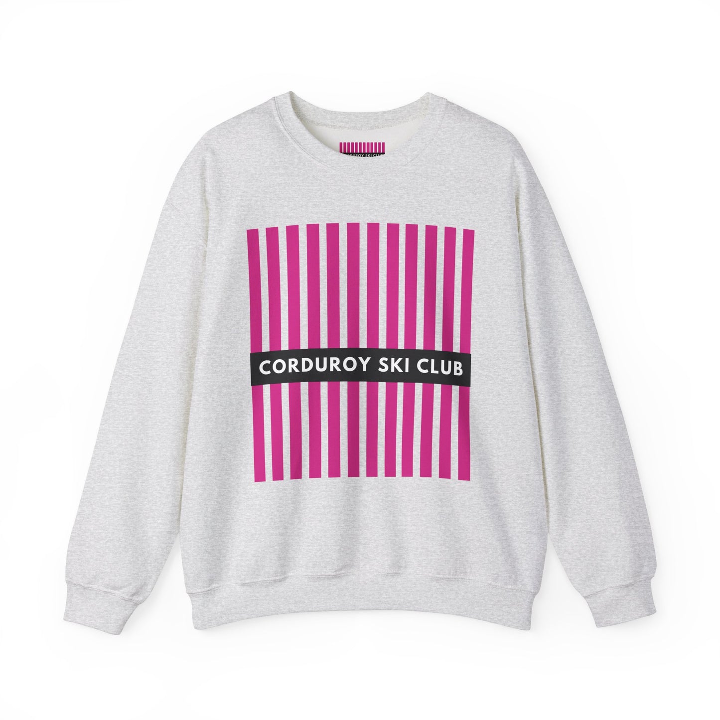 Corduroy Ski Club Pink logo Crewneck Sweatshirt
