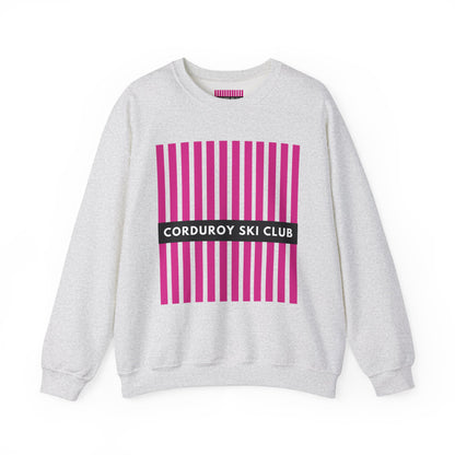 Corduroy Ski Club Pink logo Crewneck Sweatshirt