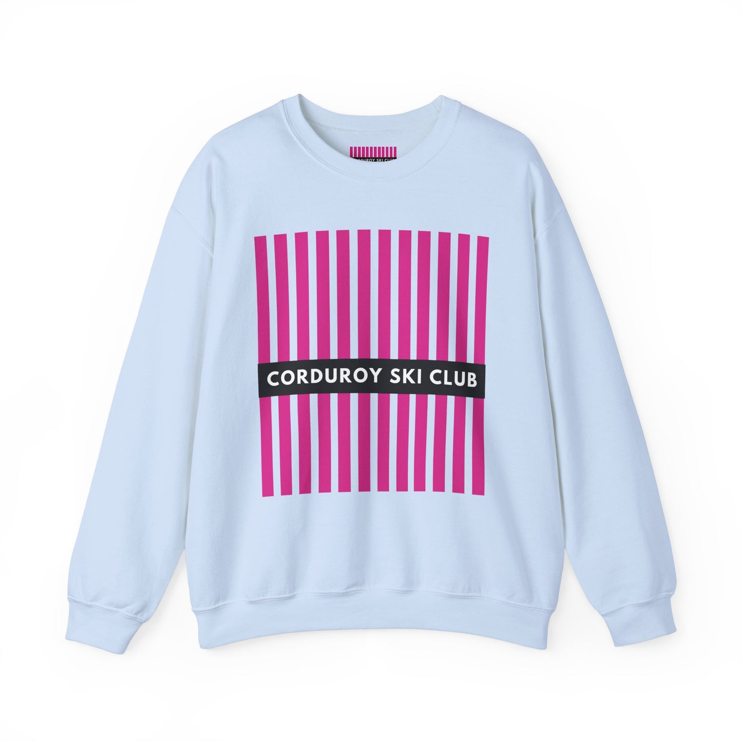 Corduroy Ski Club Pink logo Crewneck Sweatshirt