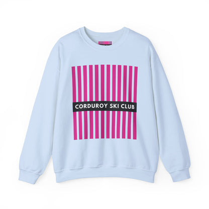 Corduroy Ski Club Pink logo Crewneck Sweatshirt