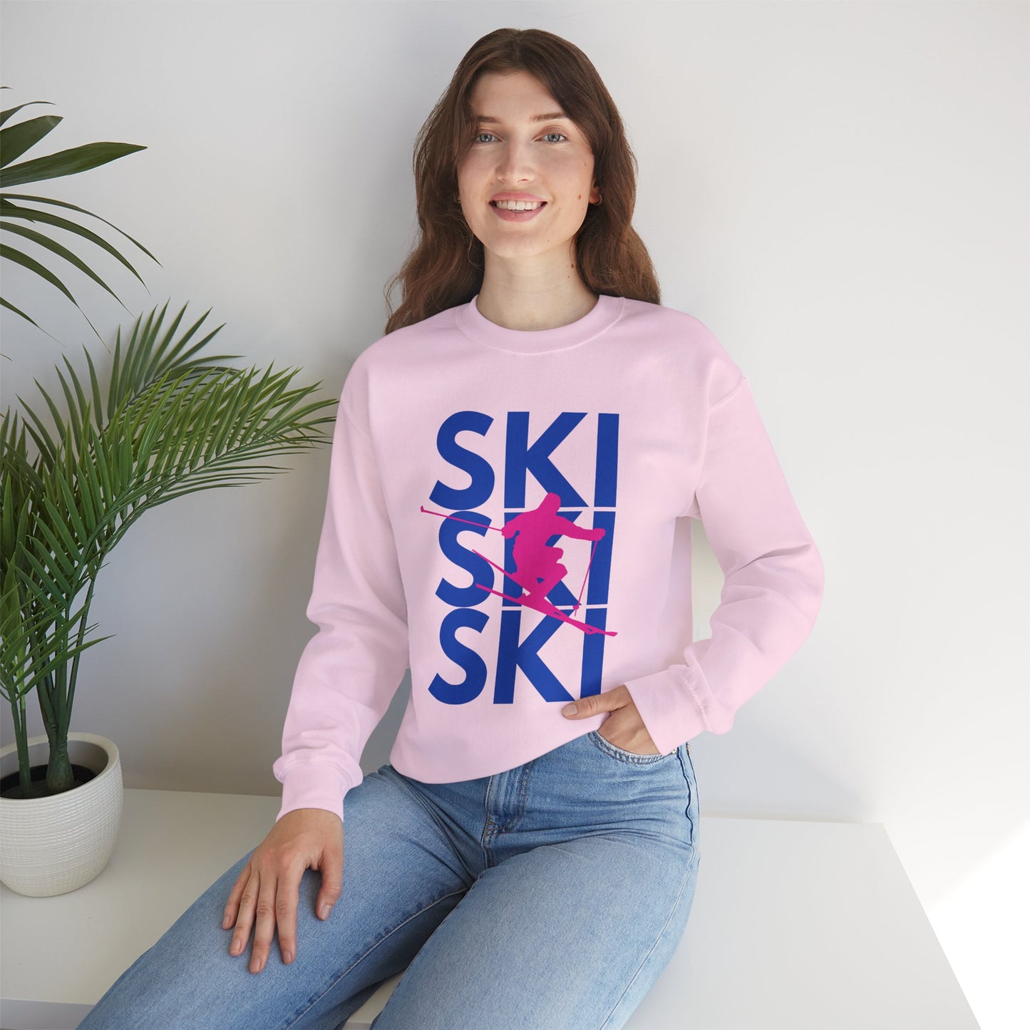 SKI SKI SKI Skier Crewneck Sweatshirt
