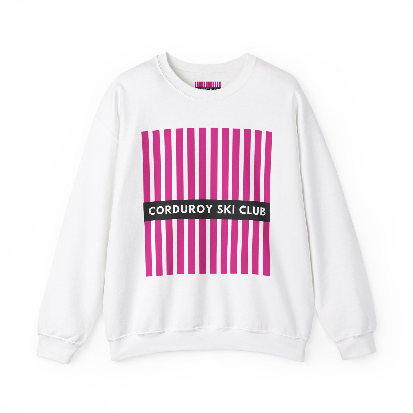 Corduroy Ski Club Pink logo Crewneck Sweatshirt