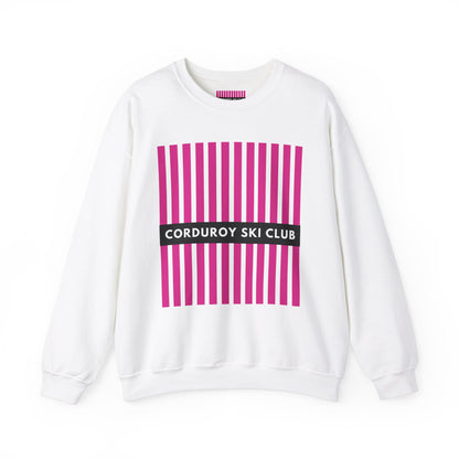 Corduroy Ski Club Pink logo Crewneck Sweatshirt