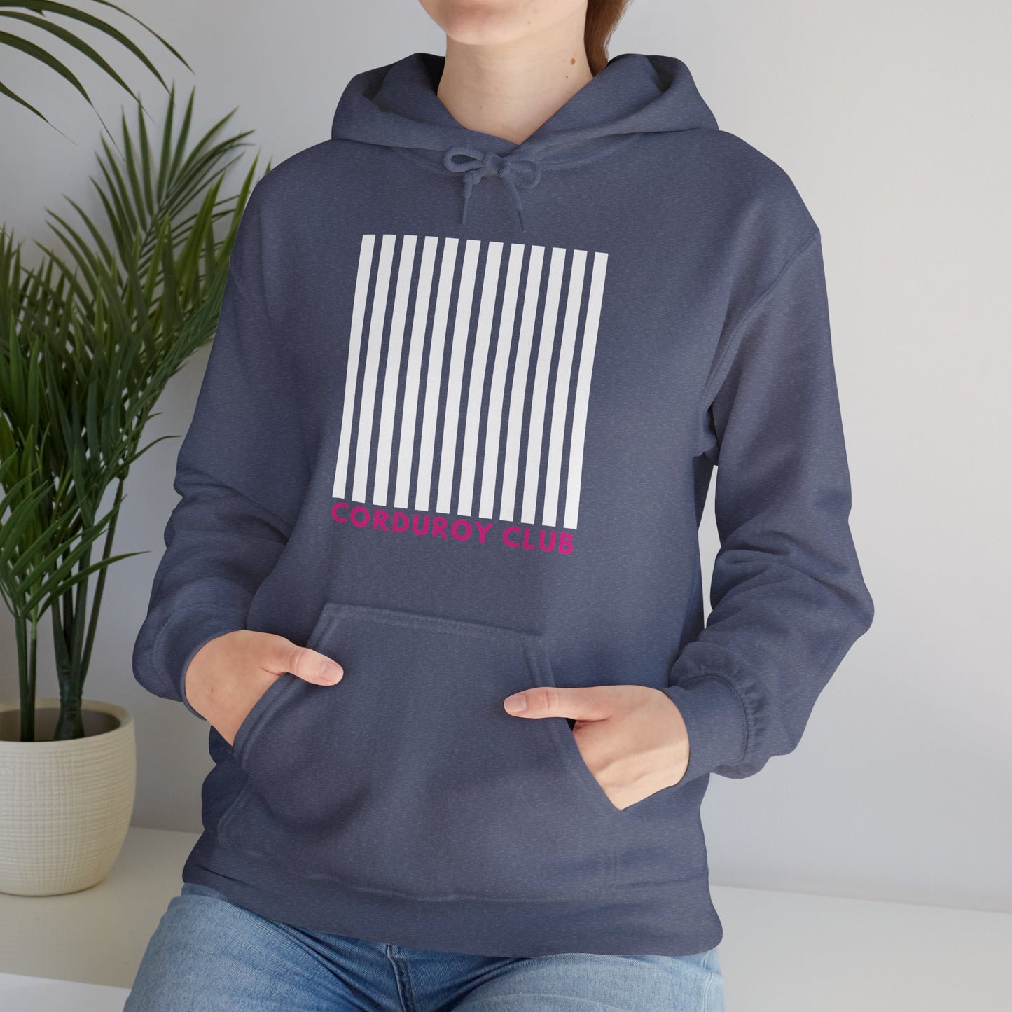 Corduroy Club White Logo Hoodie Sweatshirt