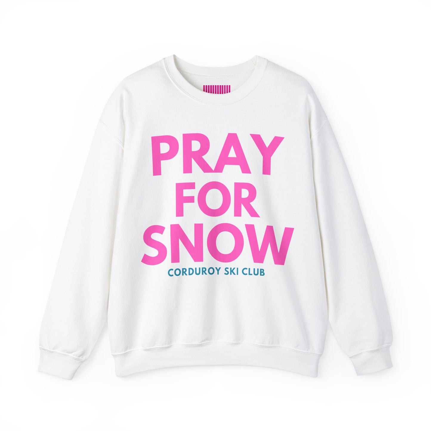 Pray for Snow Corduroy Ski Club Crewneck Sweatshirt