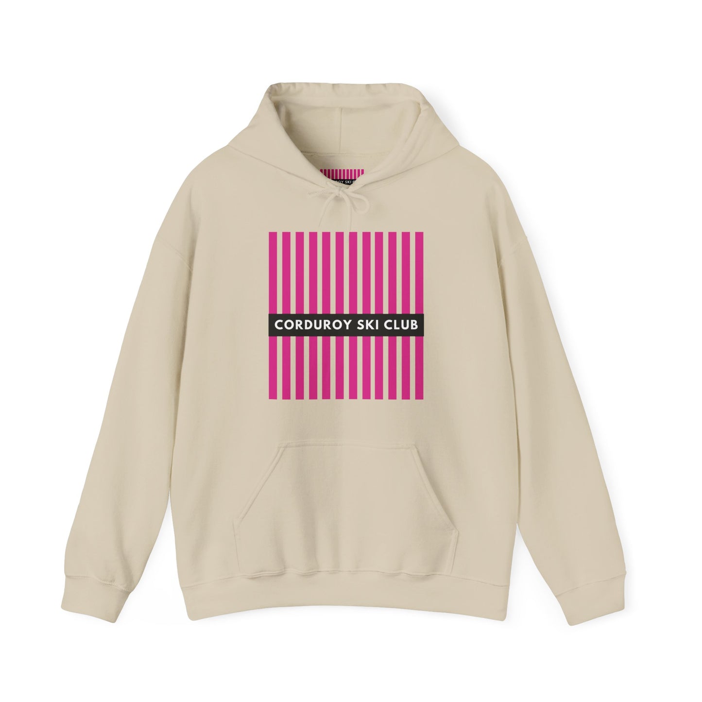 Corduroy Ski Club Pink Logo Hoodie Sweatshirt