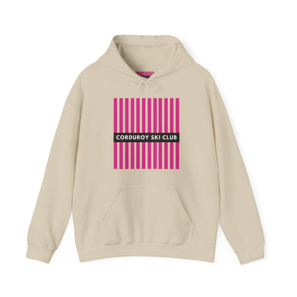 Corduroy Ski Club Pink Logo Hoodie Sweatshirt