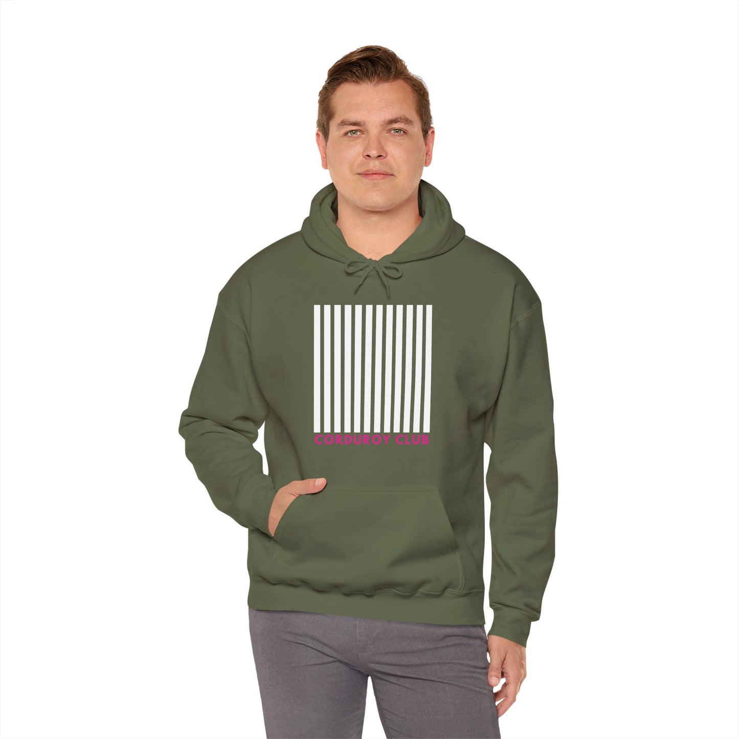 Corduroy Club White Logo Hoodie Sweatshirt