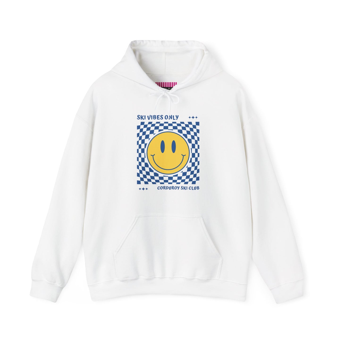 Ski Vibes Only Yellow Smiley Face Hoodie Sweatshirt