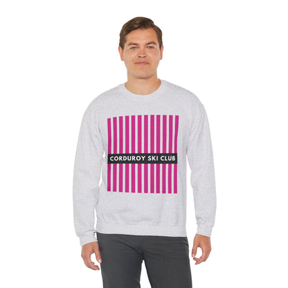 Corduroy Ski Club Pink logo Crewneck Sweatshirt